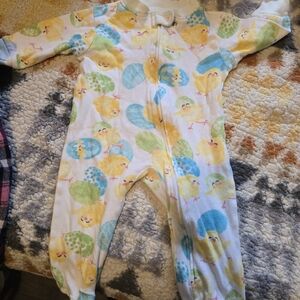 Burt's Bees Yellow and Blue Chick Print Footie